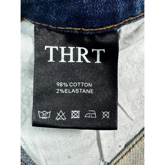 THRT Men's 2-Tone Cargo Pocket Distressed Skinny Denim Jeans - Size 38 (38x32) - Picture 5 of 5